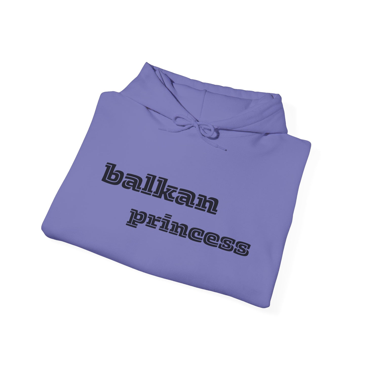 Hooded Sweatshirt with Balkan Princess Logo and Romanian Flag Design