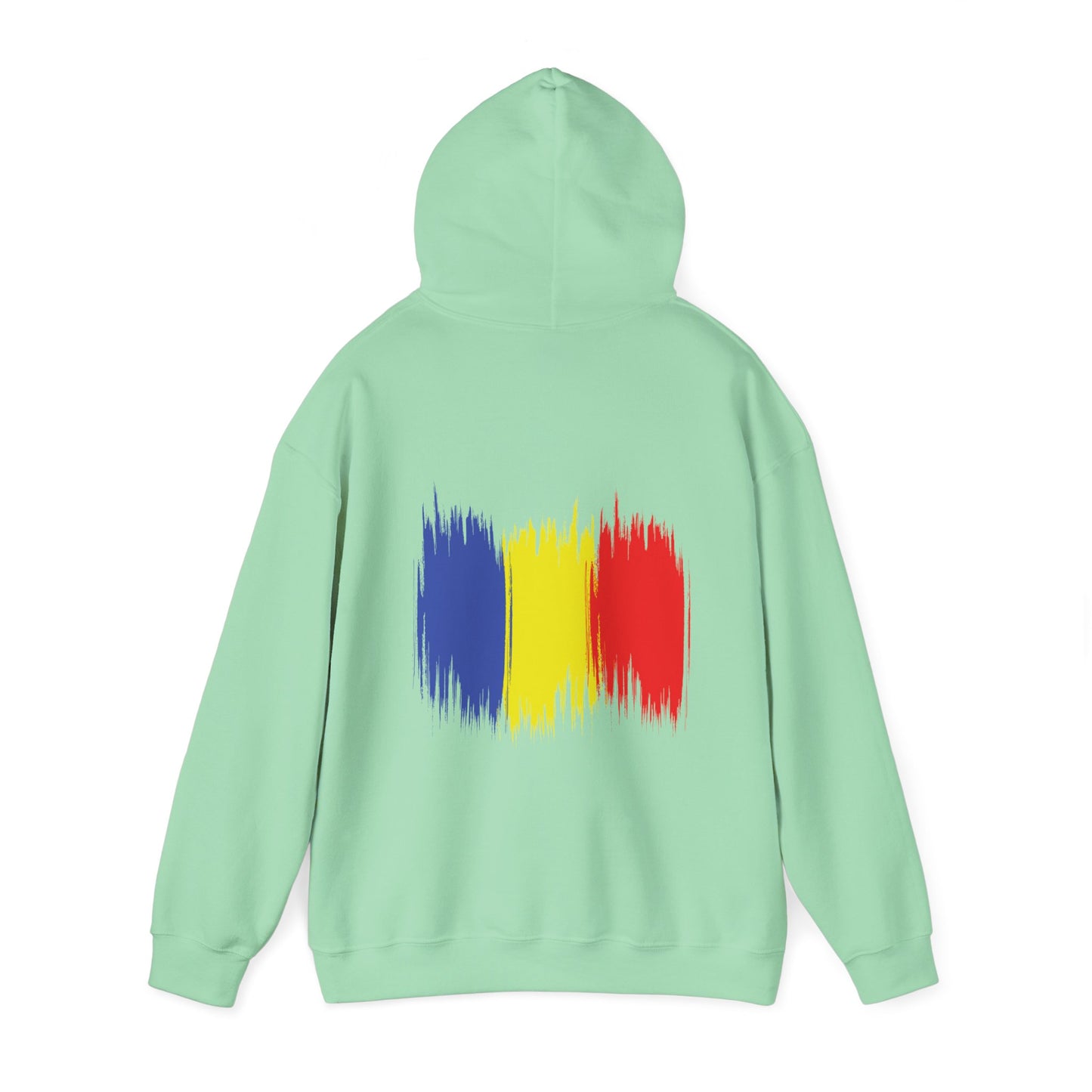 Hooded Sweatshirt with Balkan Princess Logo and Romanian Flag Design