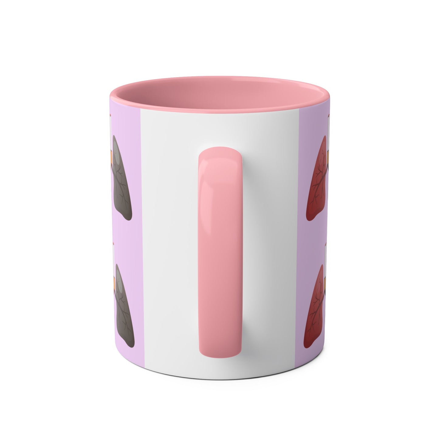 Health Awareness Two-Tone Coffee Mug, 11oz - Unique Lung Design