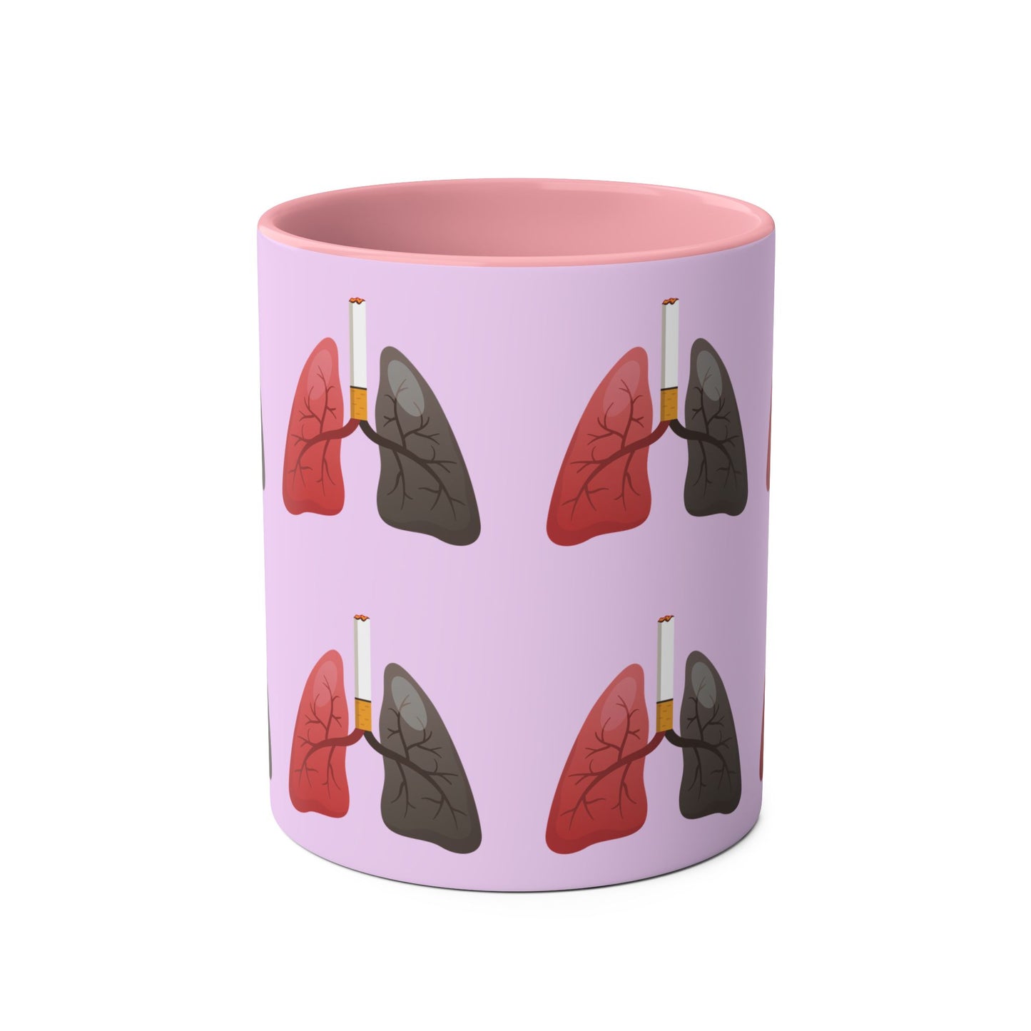 Health Awareness Two-Tone Coffee Mug, 11oz - Unique Lung Design