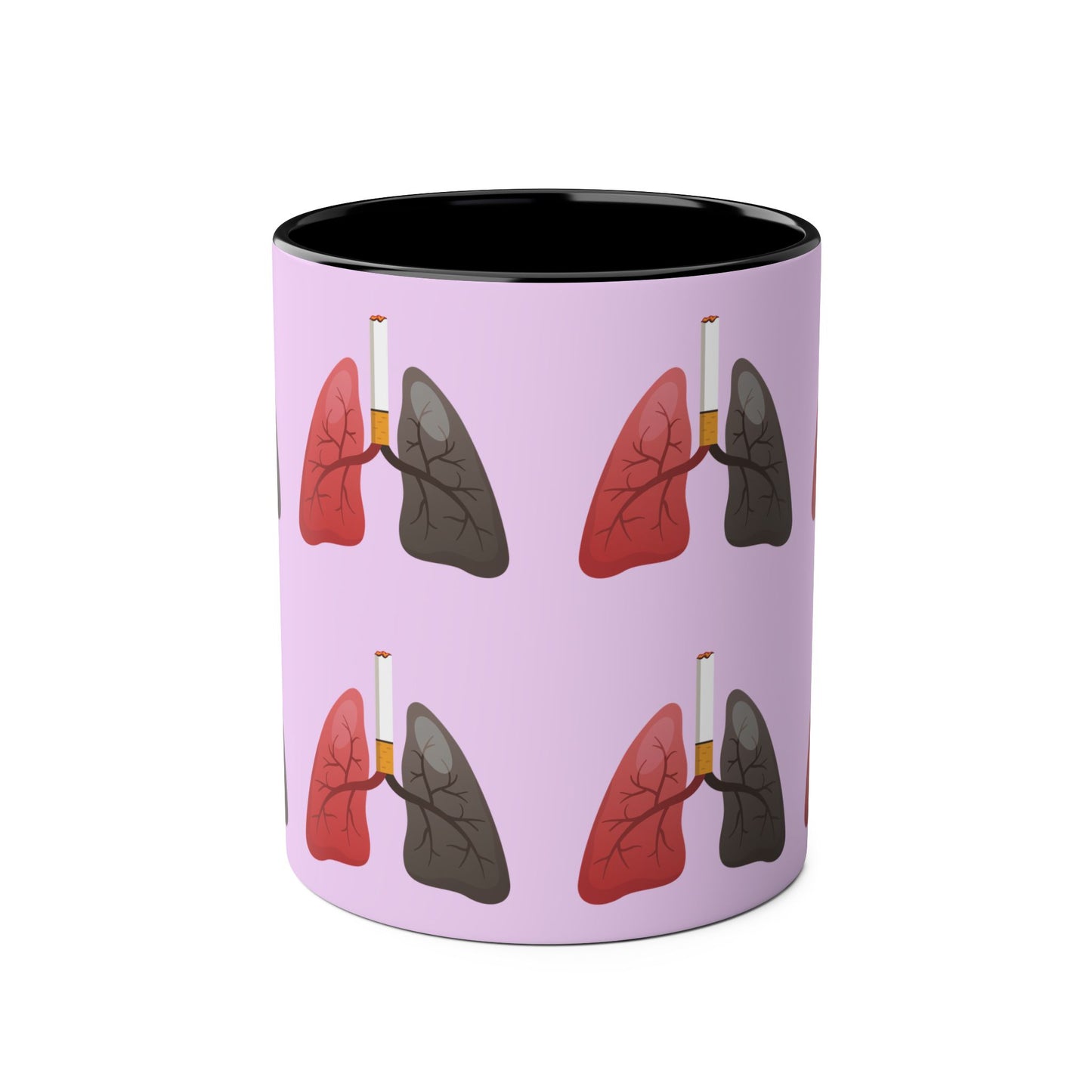 Health Awareness Two-Tone Coffee Mug, 11oz - Unique Lung Design