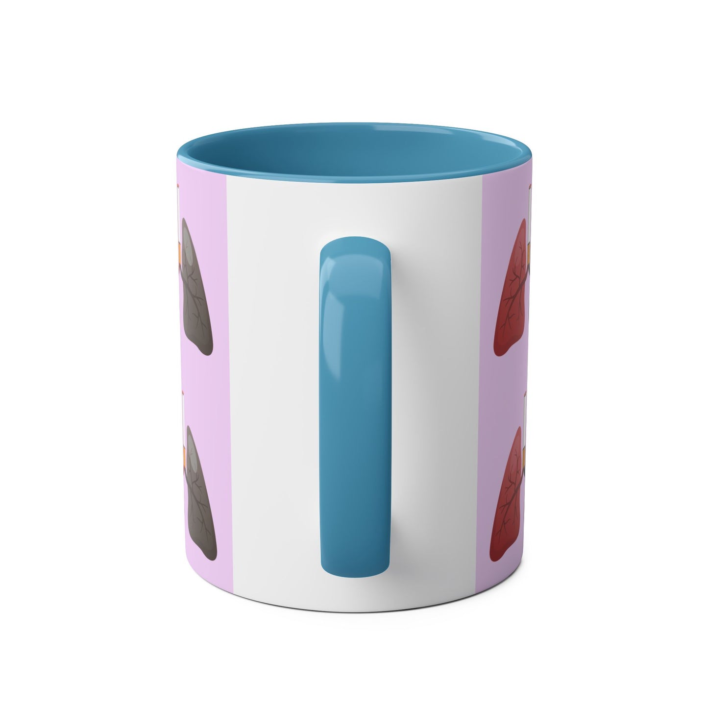 Health Awareness Two-Tone Coffee Mug, 11oz - Unique Lung Design