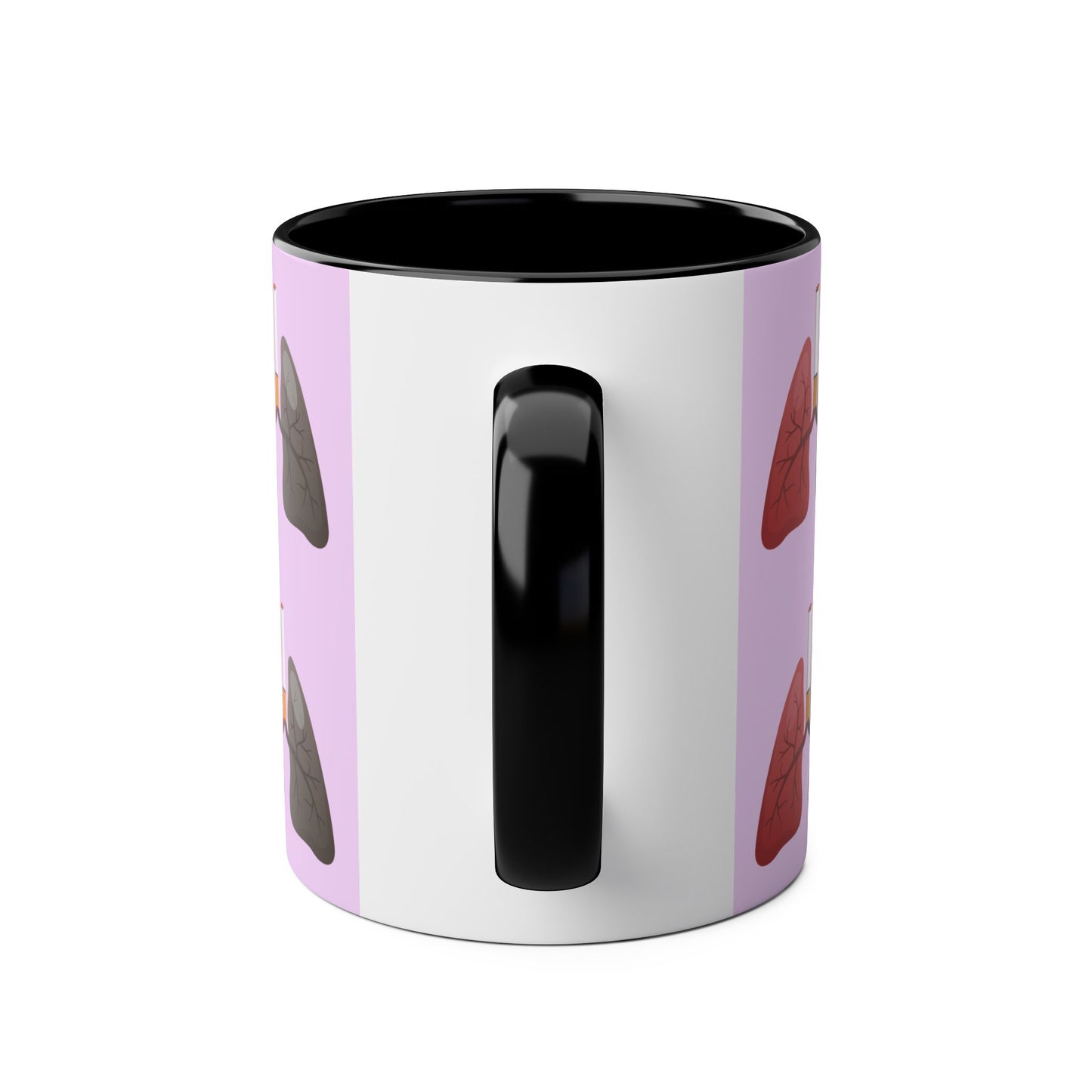 Health Awareness Two-Tone Coffee Mug, 11oz - Unique Lung Design